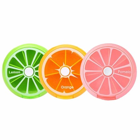 Piller Organizer Rese Pillerbehållare 7 Fack Veckovis Pillerask Rund Daglig Söt Pillerfodral för Piller Vitamin Fiskolja Kosttillskott Behållare (3 st