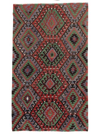 Kelim Vintage Tyrkiske Teppe Orientalsk Svart/Mørk Rød (Ull, Tyrkia)