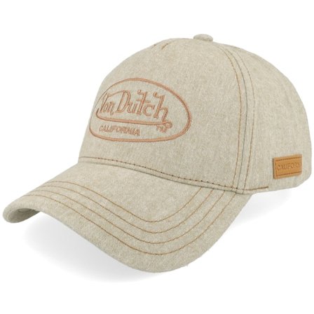 Von Dutch - Beige Adjustable Cap - Embroidery Baseball Cap Light Green A-Frame Adjustable @ Hatstore