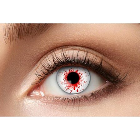 Partylinser vita röda färgade linser halloween coola crazy läskiga