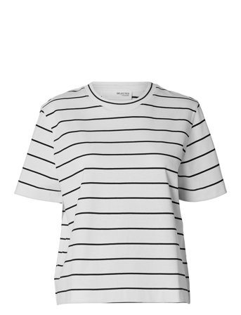 Selected | Slfessential Ss Striped Boxy Tee Noos | XS