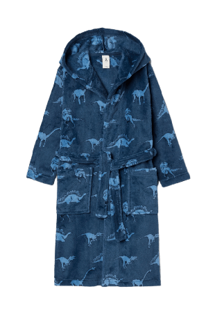 Å KIDS Morgonrock med tryck FLEECE Morgonrockar Blå 110/116