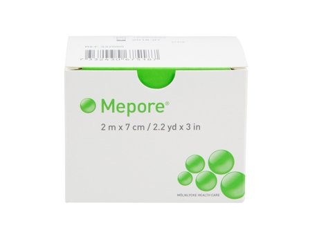 Mepore Selvheftende kompress på rull, Usteril, 7 cm x 2 m, 1 stk.