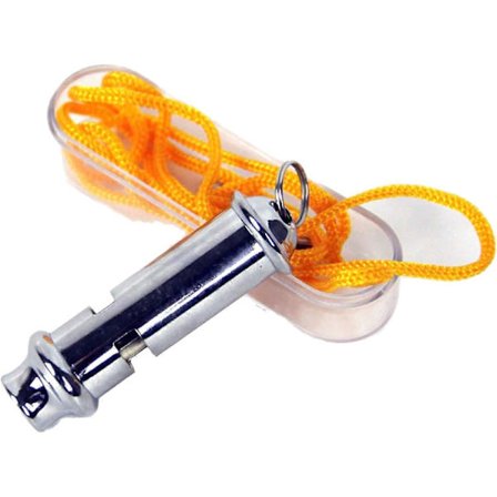 Polisvisselpipa i metall med snodd: Superhög nödsignal/sport/hundvisselpipa