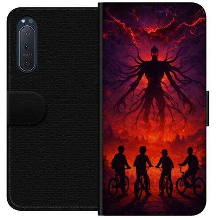 Yhteensopiva Lompakkokotelo Sony Sony Xperia 5 II Tumma fantasialan inspiroitu Stranger Things kanssa yliluonnollinen olento, salamointi ja pyöräile