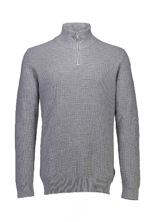 Lindbergh Recycle structure half zip Knit Tröjor Herr Grå 3XL