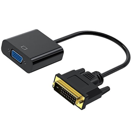 DVI till VGA-kabel HD Plug and Play Guldpläterad kontakt DVI 24 Plus 1 till VGA-adapter för PC Projektor TV