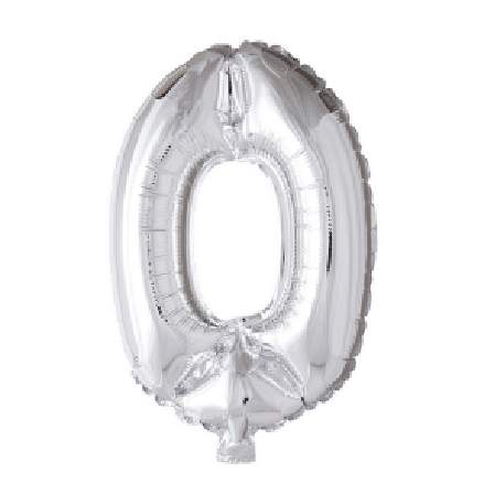 Folieballong siffra 0-9 silver 41 cm Siffra 4 - Happy Birthday Dekoration - Kalaslagret.se