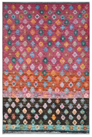 Noué À La Main Moroccan Berber - Afghanistan 118X182 Tapis De Laine Rouge Foncé/Rouge Petit