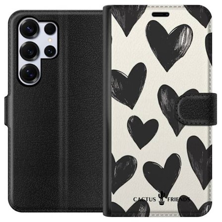 Yhteensopiva Lompakkokotelo Samsung Samsung Galaxy S25 Ultra Cactus and Friends - Bold Black Love Pattern