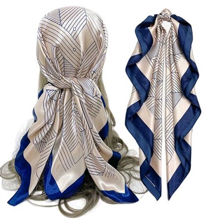 Silketørklæde til kvinder, silkefølelse tørklæde, tørklæder, halstørklæde til kvinder, elegant forretningssilketørklæde, lommetørklæde, hals, håndled,