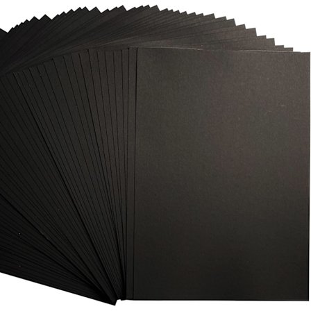 Sorte kort A4 Tykt kunstpapir kort 350gsm - 50 ark