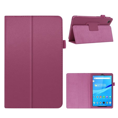 Lenovo Tab M8 flipomslag i litchi-læder - Lilla