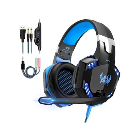 Ps4 Gaming Headset Xbox One Gaming Headset med brusreducerande mikrofon, bas, LED-audiolampa med YEMAESRE