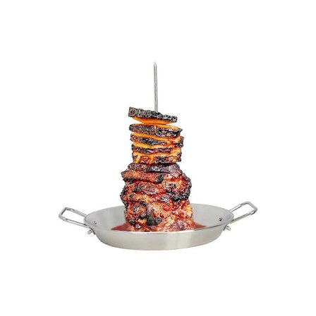 Lodret spyd i rustfrit stål til shawarma-kebab-røgeovn til tacos al pastor (FMY)