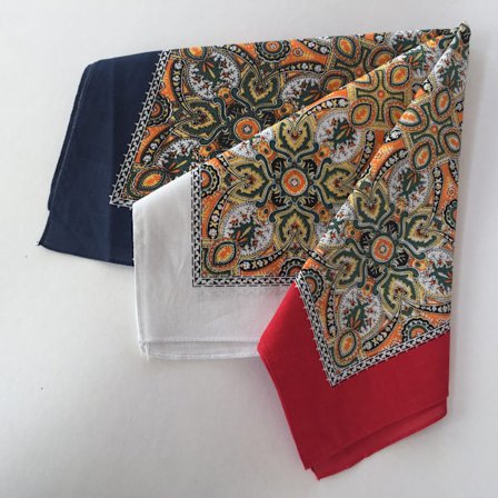 Røde blå hvite vintage paisley bandanas 3-pakning
