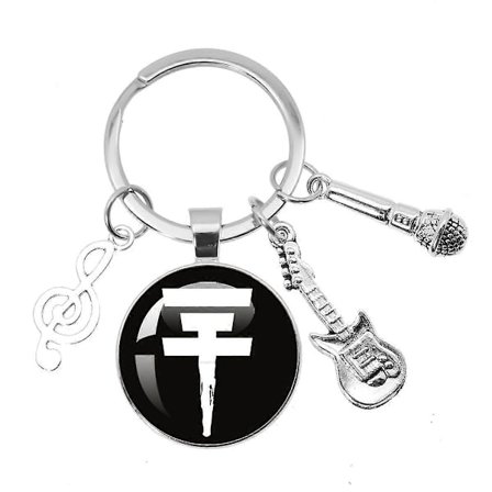 Ny Pop Retro Rock Band Tokio Hotel Bill Kaulitz Band Het Musikksanger Bilde Glass Anheng Nøkkelring Smykker Sjarm Nøkkelring Fans(1)