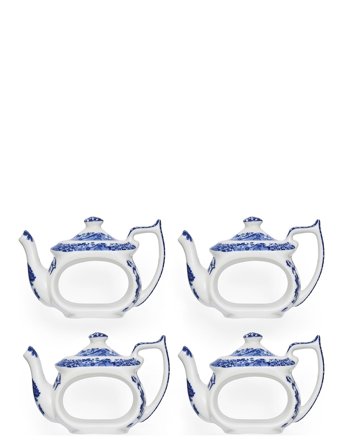 Spode | Blue Italian Teapot Napkin Rings - Set Of 4 | ONE SIZE