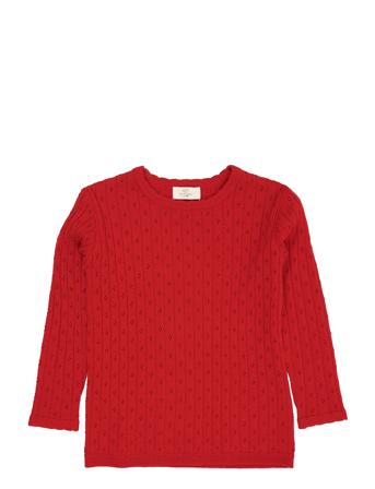 Copenhagen Colors Merino Classic Pointelle Blouse Röd
