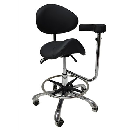 Kosmetisk frisör pall sadel med ryggstöd och armstöd barstol SPA mobil