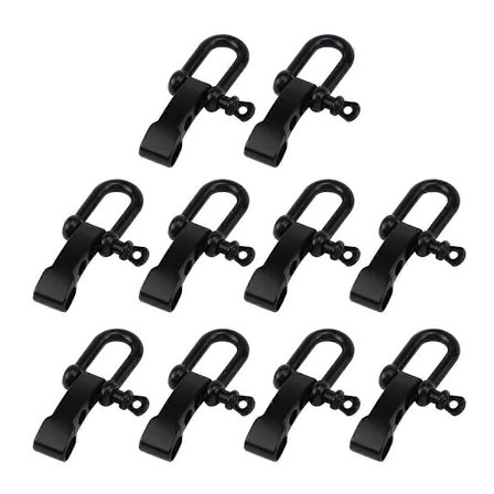 10 stk. Paracord Armbånd Sjækelspænder, Bueanker Sjækel Lås D Sjækel Clip Justerbar til Overlevelse