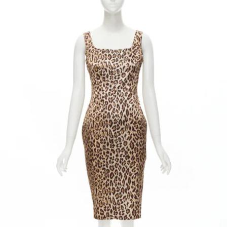 Dolce & Gabbana Pre-owned, Pre-owned Fabric dresses Bruin, Dames, Maat:M,Viscose,leopard