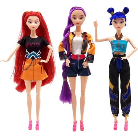 2025 Ny 11,5'' Demon Hunters-dukke, Made to Move Demon Hunters-dukke, Samleobjekt Display Figure Dukkesett, Bursdagsgaver til barn jenter fans (D-3 