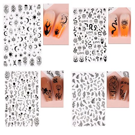 #4 ark negle klistermærker (sorte)#