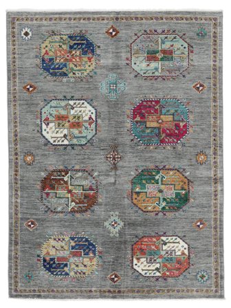 155X203 Koberec Shabargan Moderní Tmavě Šedá/Hnědá (Vlna, Afghánistán) Carpetvista