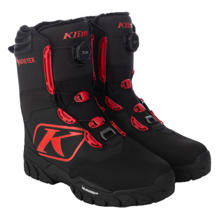 Klim Force GTX BOA Snowmobile Boots Black/Fiery Red 41