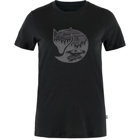 Fjällräven Abisko Wool Fox SS S - female - Black-Iron Grey - T-Skjortes & tank tops