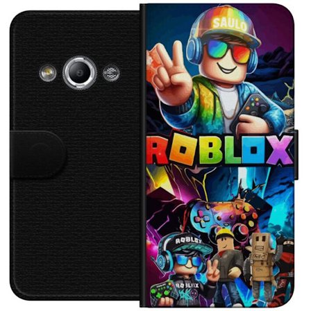 Kompatibelt Lommeboketui til Samsung Galaxy Xcover 3 Roblox gaming design med fargerike avatar spillkontroll og karakterer, perfekt motiv for spillere