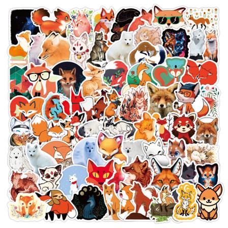 100 stk. Woodland Animal Stickers Blandet Tegneserie Dekaler Vandtæt Vandflaske