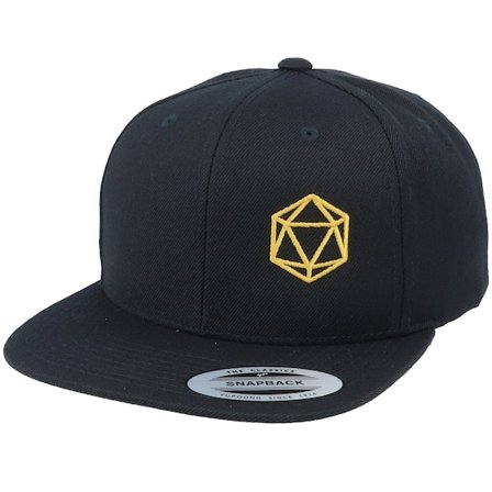 Gamerz - Black snapback Czapka Z Daszkiem - Golden D20 Side Panel Black Snapback @ Hatstore