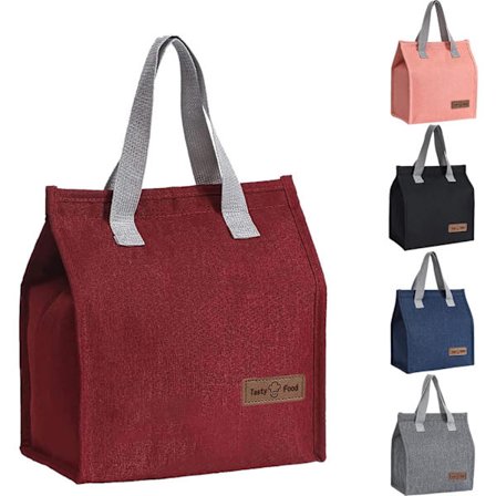 Unisex madtaske, genanvendelig isoleret og lækagesikker madkasse tote taske (rød)