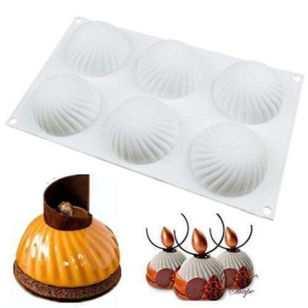 6 halvkugle silikoneform, is/chokolade/gele form, halvkugle mousse form