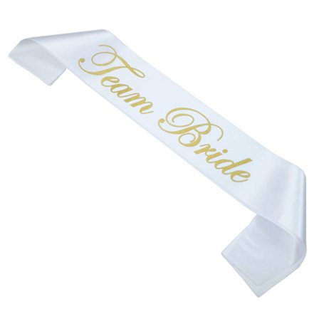 Team Bride Order Band Banner White Gold