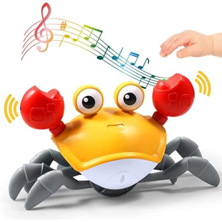 Sensing Crawling Crab Tummy Time Baby Toys Led-lampa (orange)