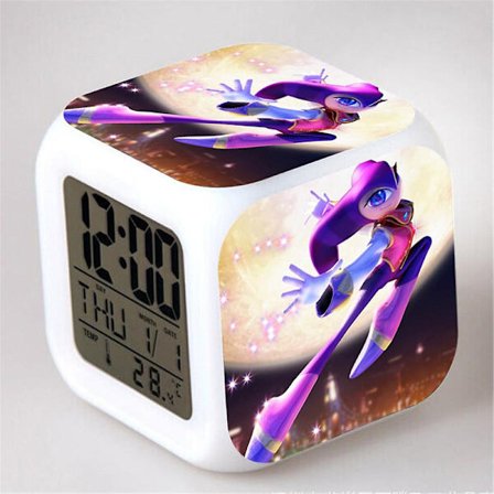 Sonic Kids Elektrisk Digital LED Fargerik Fargeskiftende Vekkerklokke Bursdagsgave DB