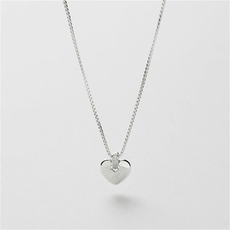Heart Halsband gravyr - Sterling Silver - Safira