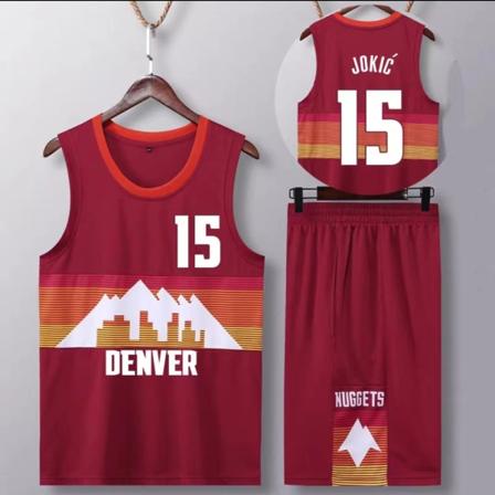 Sportkläder Nikola Jokic Denver Nuggets Baskettröja 15 Baskettröja för vuxna City Red City Red 3XL(175-180cm)