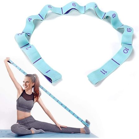 Träningsband, Uppgraderat Yoga Stretch Assist Band med 11 Numrerade Slingor, Tvättsbart, Lätt att Bära och Hög Elasticitet Stretchband för Yoga