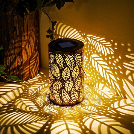 Solcelledrevet lanterne udendørs solcellelys vandtæt dekorativ solcelle