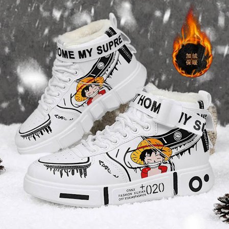 One Piece Anime Perifera produkter Stora barnskor Högtoppade barnsportsneakers Barnfödelsedagspresenter Barnpresent