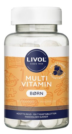 Livol Multivitamin Børn Frugtsmag 150 tabl., Helse & Madvarer, Børnevitaminer, Multivitaminer Til Børn