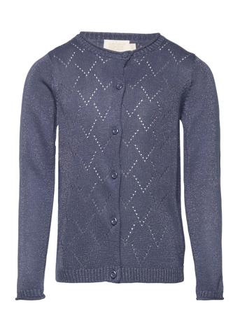 Cardigan Glitter Strikkegenser Cardigan Marineblå Creamie*Betinget Tilbud