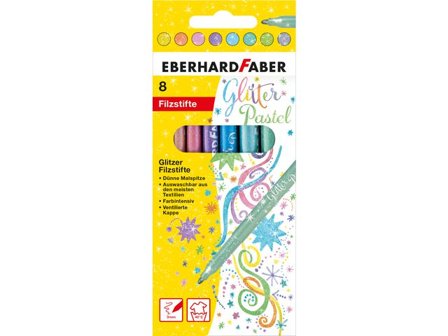 FABER-CASTELL Fiberpenna Glitter pastell 8/fp - Lyreco - Skola och förskola - Pennor och tillbehör - Fiberpennor - Special