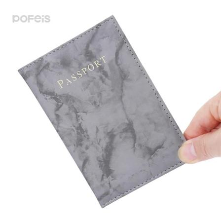 Mode Passsportholder i Marmor Design - Rejsetilbehør - ID-Cover - Kvinder og Mænd - Bankkort Pas Cover - Forretningstegnebog - Taske grey