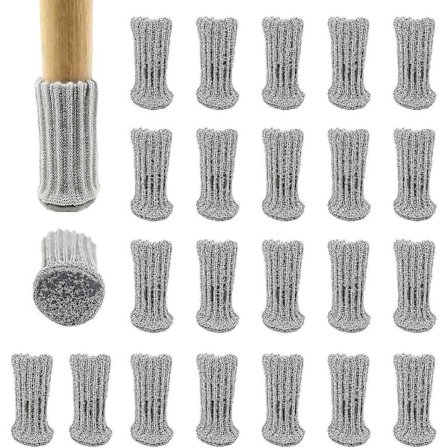 24 stk Stolskosser Elastiske Gulvbeskyttere Sklisikre Trekk