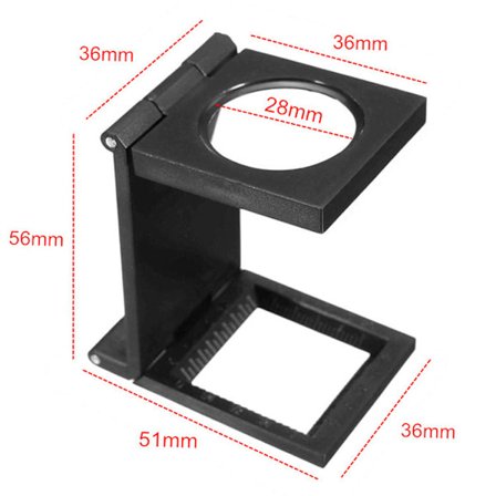 Förstoringsglas för skrivbord med trådräknare, hopfällbar metalltrådräknare